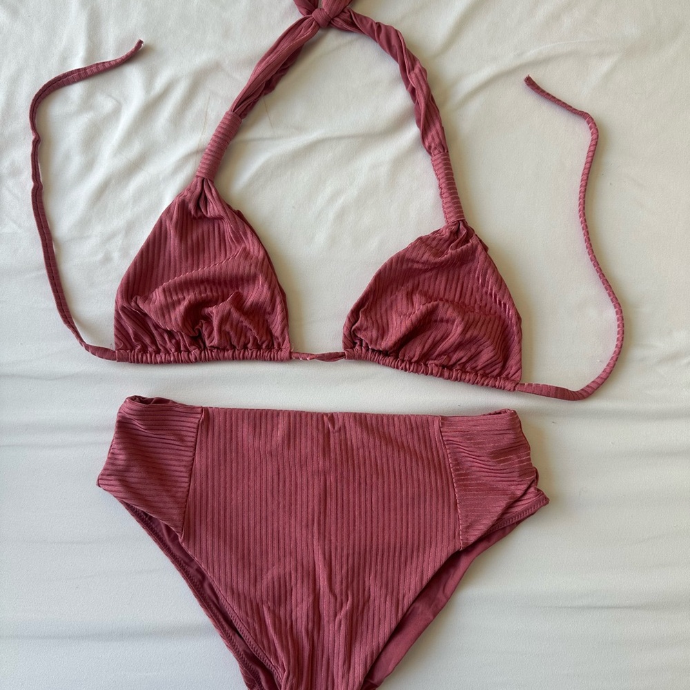 Calzedonia Ribbed Halter Bikini Set